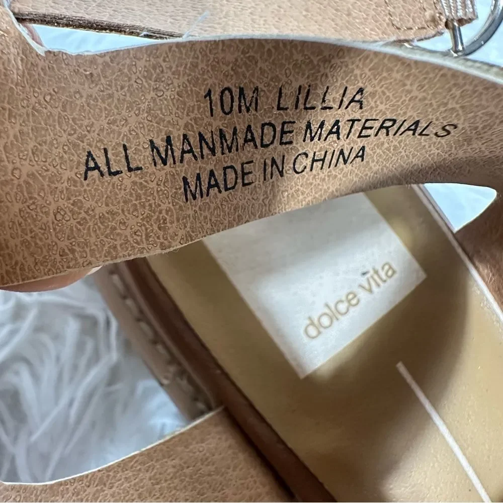 Dolce Vita Lillia Brown Block Heel Gladiator Sandals Chunky Lug Sole Platform 10
